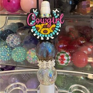 Handcrafted Cowgirl Sunflower Beaded Pen with Turquoise Accents